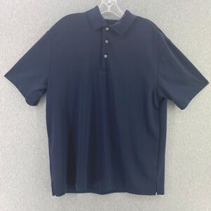 PGA Tour Mens Athletic Polo Shirt Mens L Blue Airflux Short Sleeve Golf‎ Top